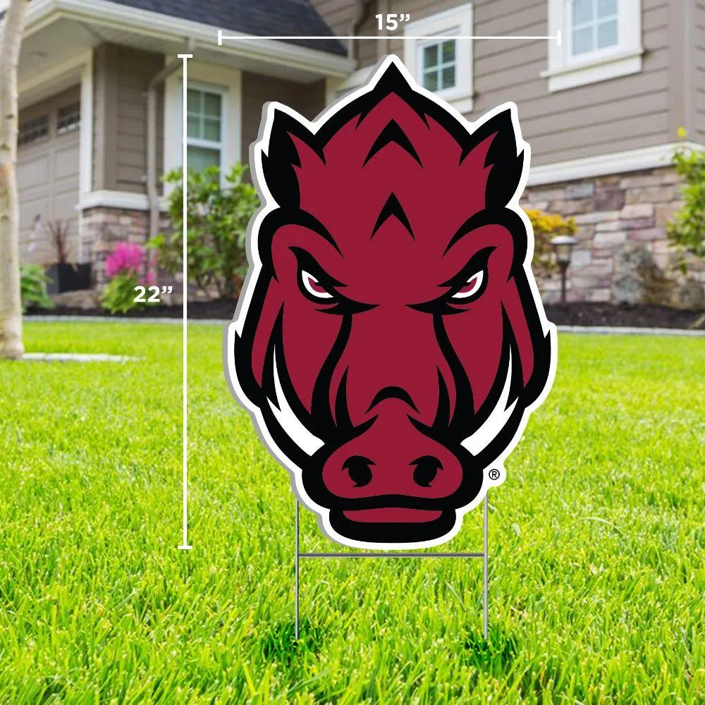 Arkansas Hog Head Logo Lawn Sign