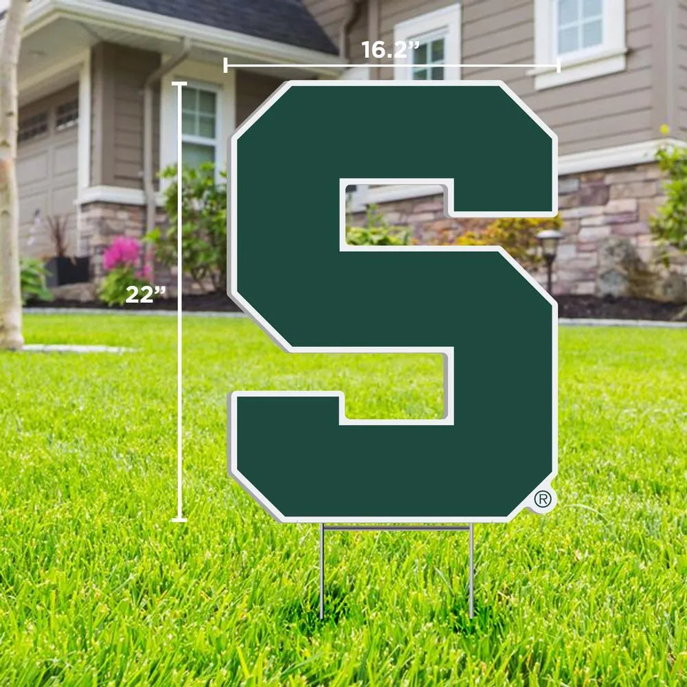 Michigan State Block S Logo Lawn Sign