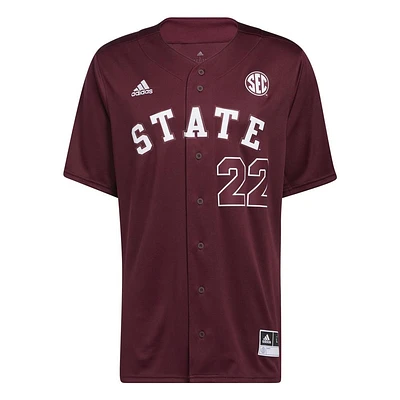 Mississippi State Adidas Replica Maroon Baseball Jersey