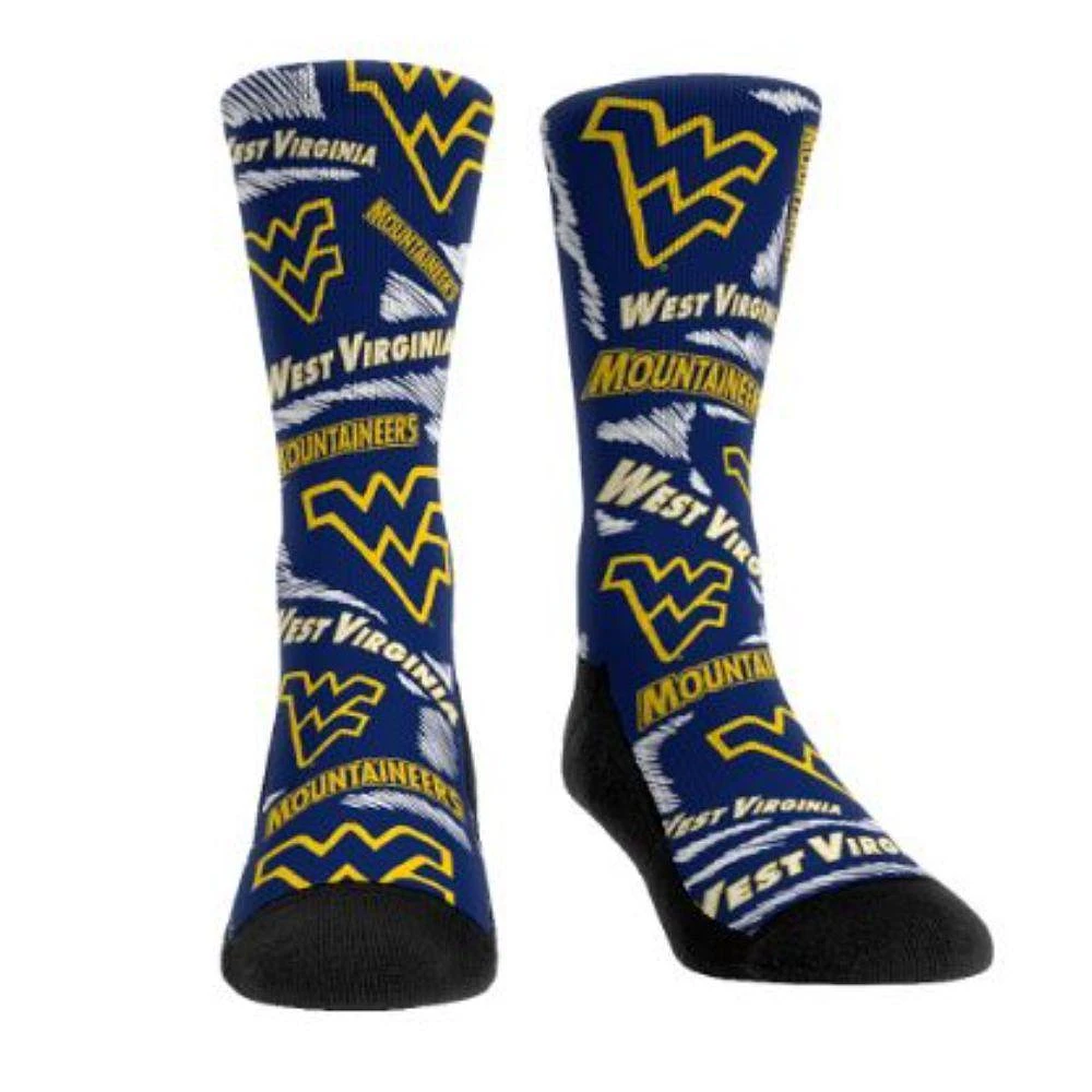 West Virginia Logo Sketch Crew Sock