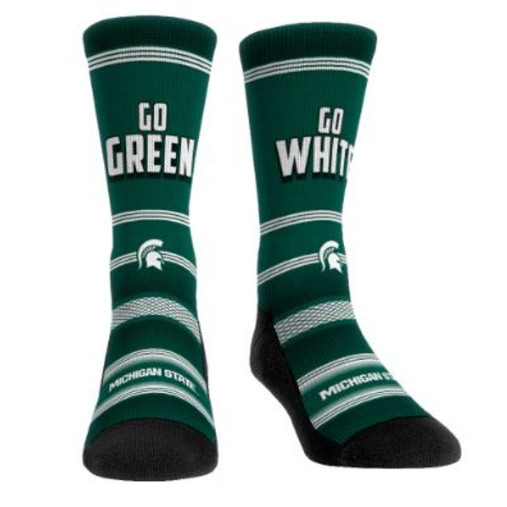 Michigan State Go Green White Crew Sock