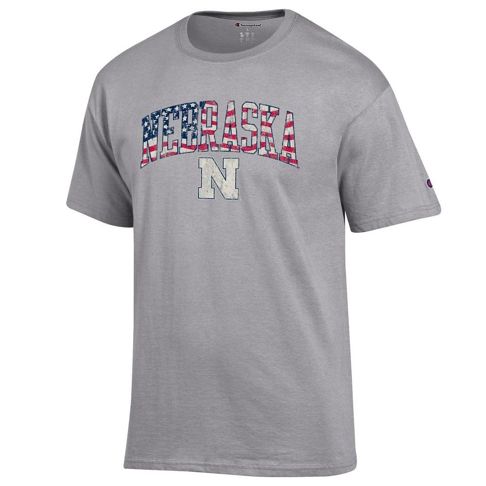 Nebraska Champion Flag Fill Americana Arch Tee