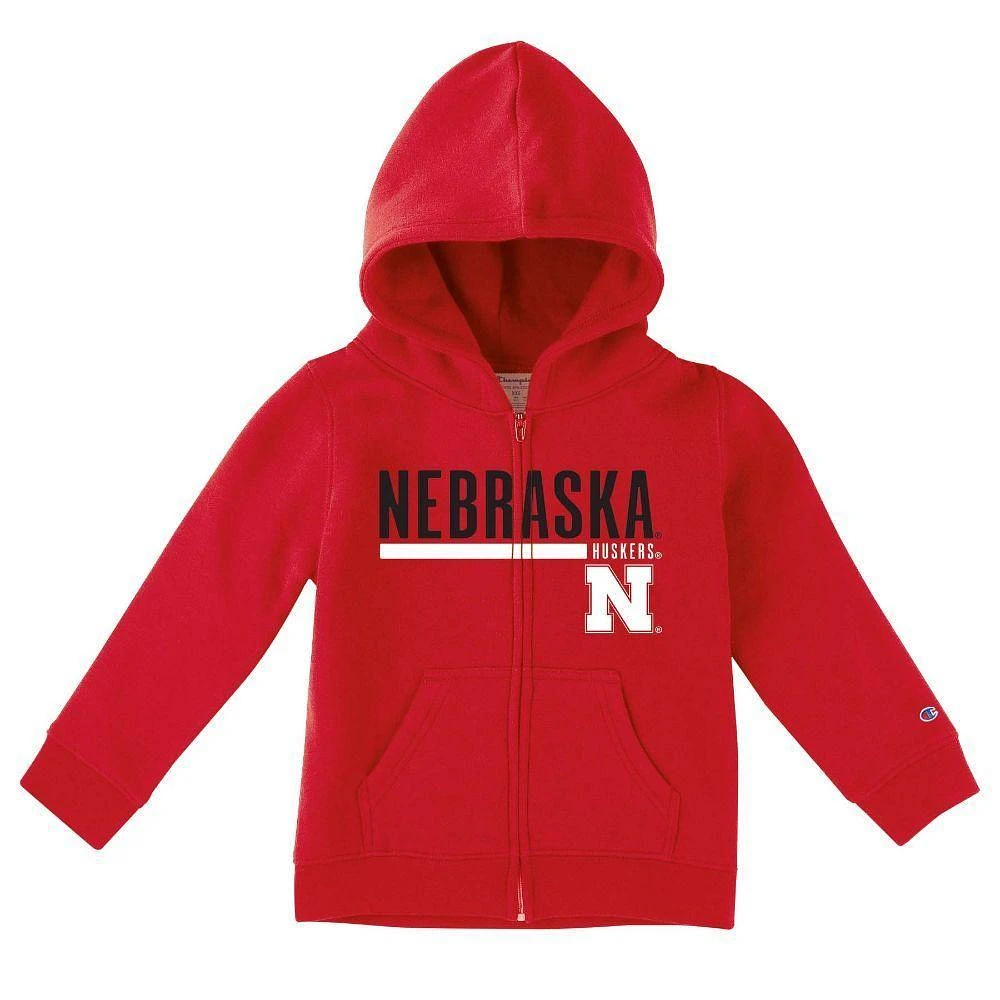 Nebraska Champion Toddler Full Zip Fleece Hoodie