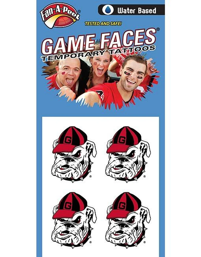 Georgia Bulldog Water Based Face Tattoos