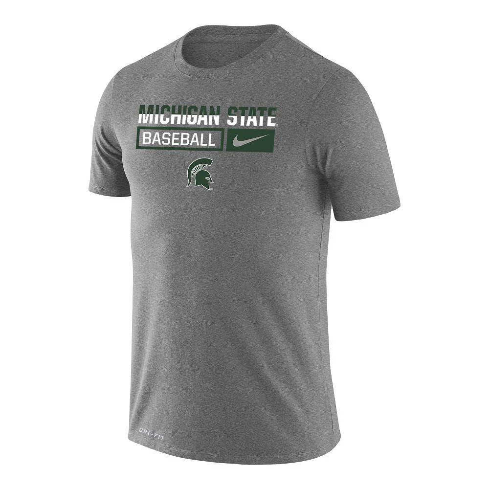 Michigan State Nike Drifit Legend Split Color Baseball Tee