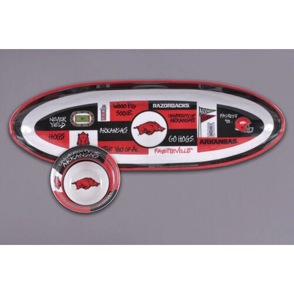 Arkansas Magnolia Lane Chip and Dip Oblong Set