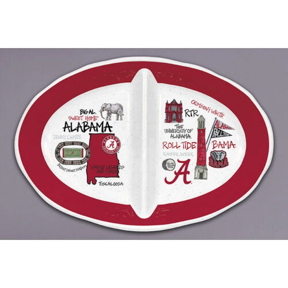 Alabama Magnolia Lane 2 Section Melamine Bowl