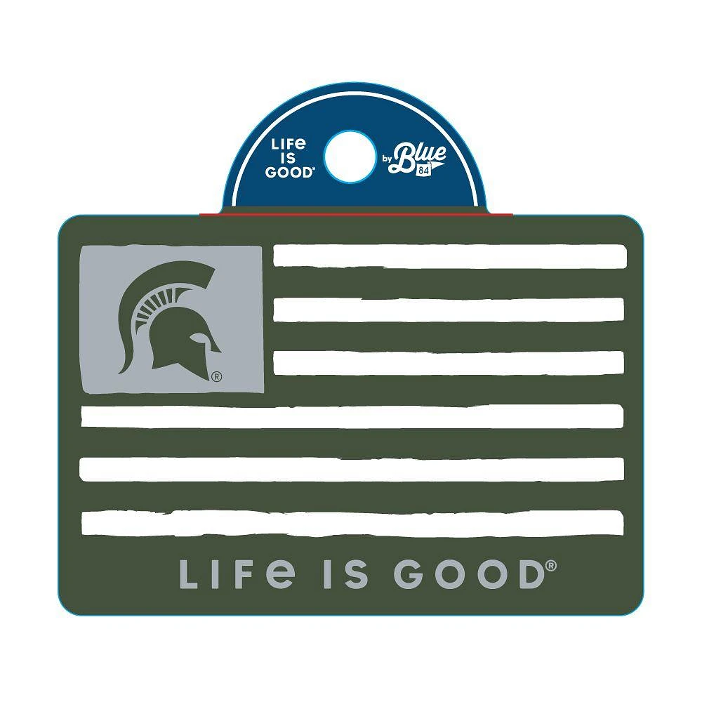 Michigan State Life is Good Flag Decal