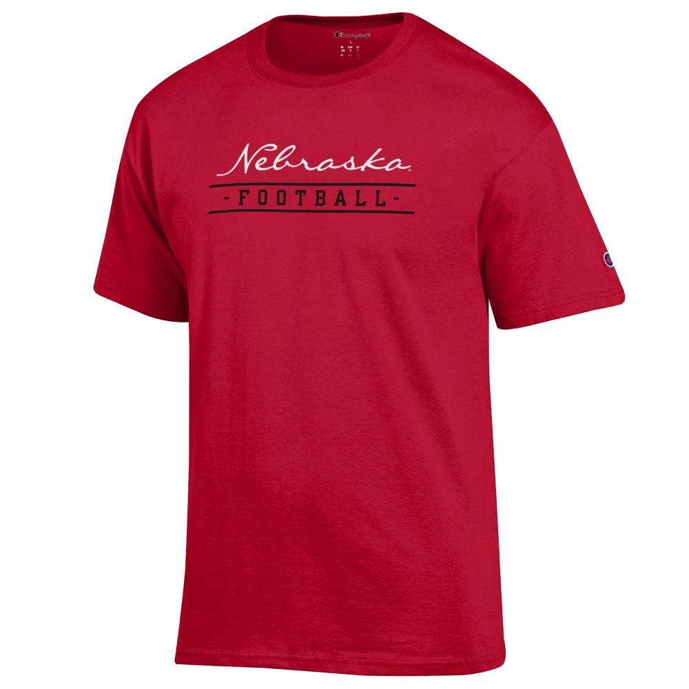 Nebraska Champion Women's Script Bar Football Tee