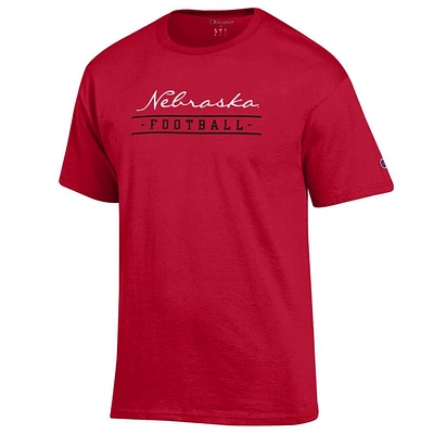 Nebraska Champion Women's Script Bar Football Tee