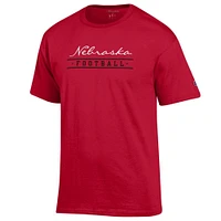 Nebraska Champion Women's Script Bar Football Tee