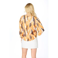 Orange Stewart Simmons The Abstract 3/4 Sleeve Blouse