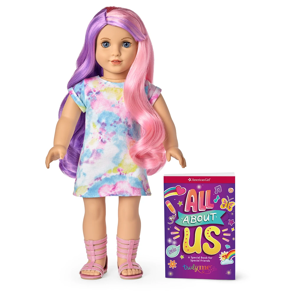 Truly Me™ 18-inch Doll #116 with wavy purple-and-pink hair