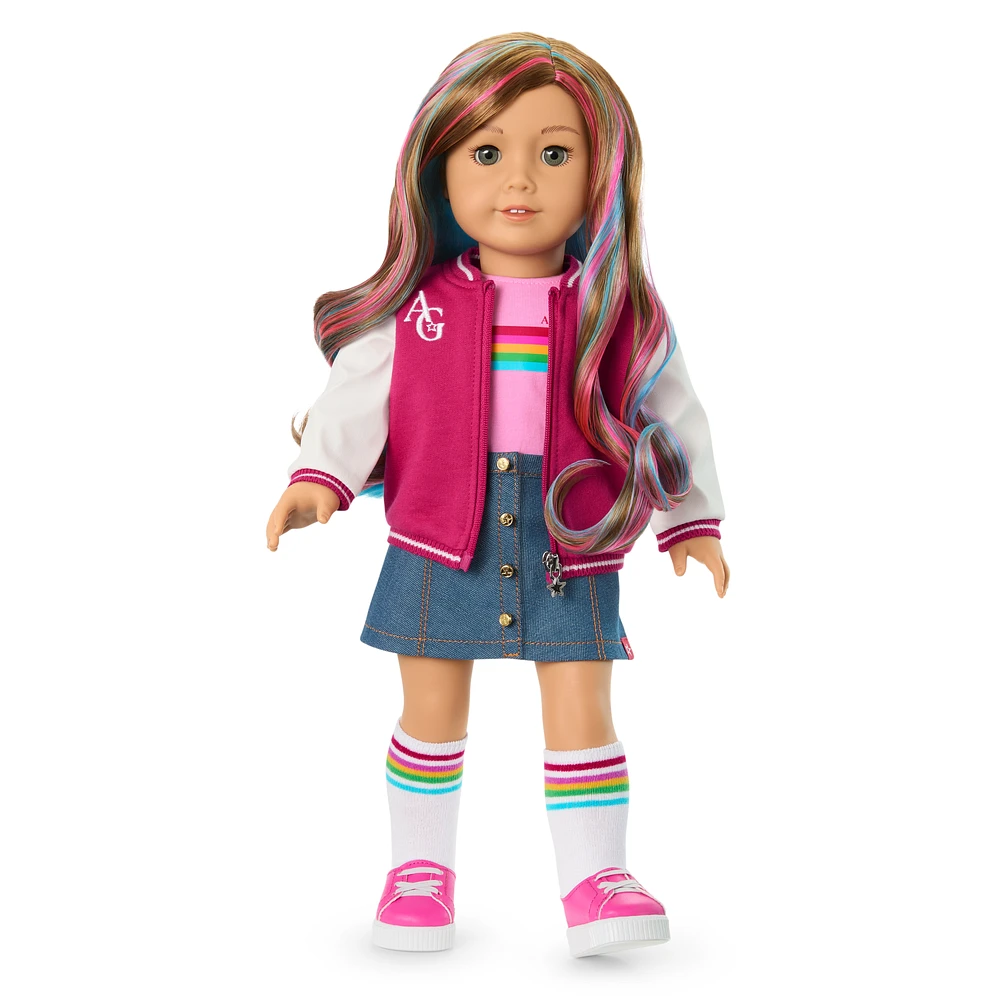 Truly Me™ 18-inch Doll #101 with wavy caramel hair