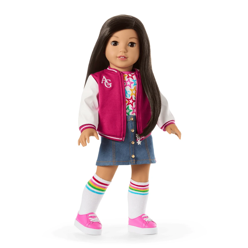 Truly Me™ 18-inch Doll #124 with straight black-brown hair