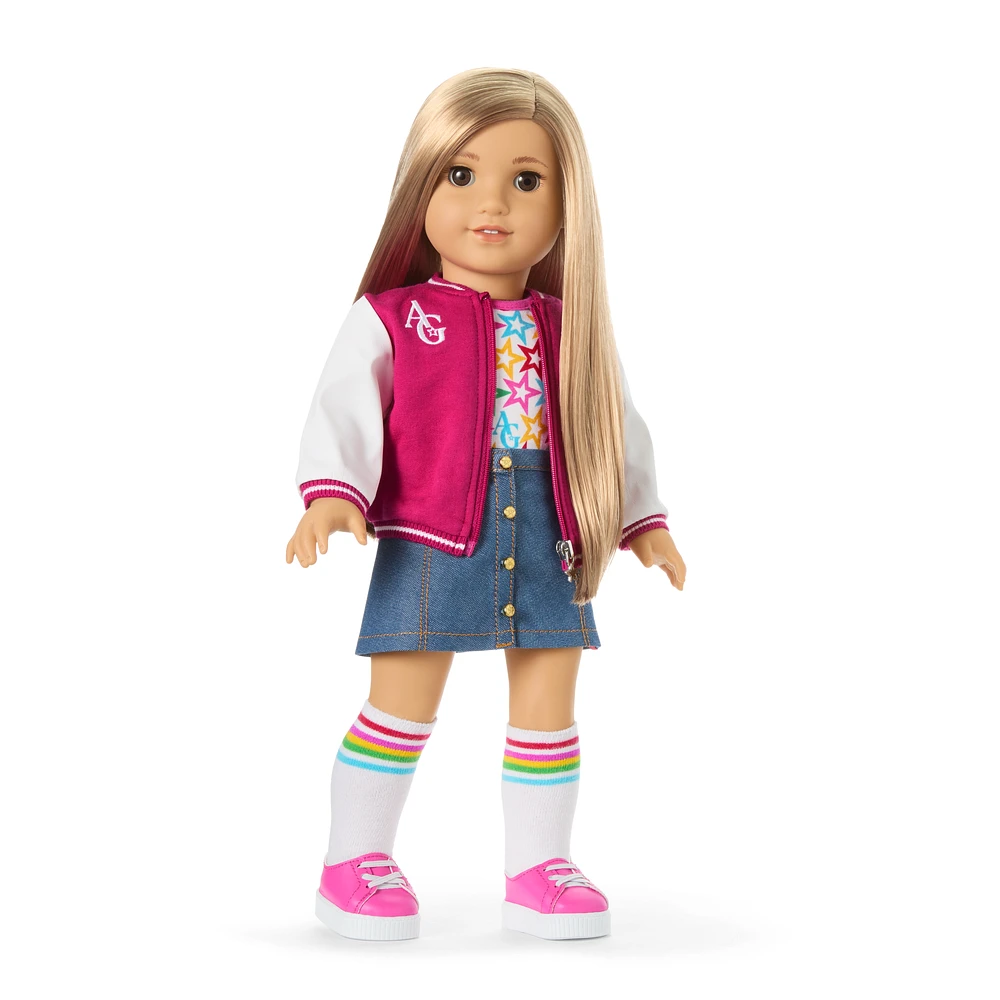 Truly Me™ 18-inch Doll #131 with straight blonde hair