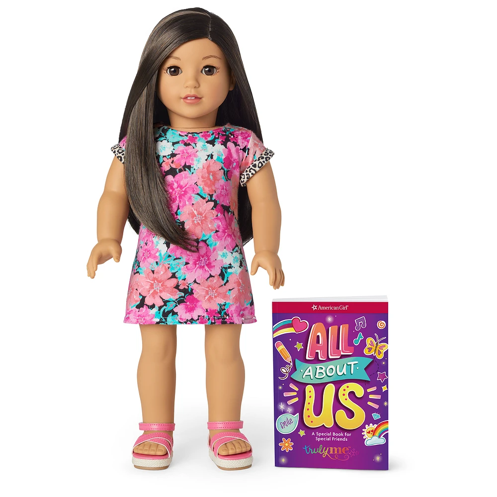 Truly Me™ 18-inch Doll #124 with straight black-brown hair