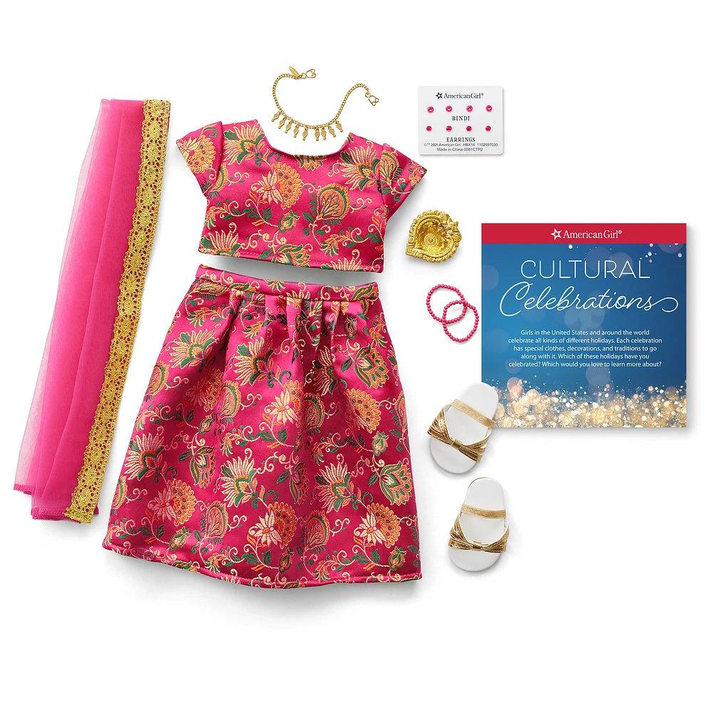 Diwali Celebration Outfit for 18-inch Dolls