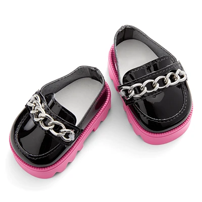 Fuchsia Flair Platform Loafers for 18-inch Dolls