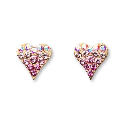 American Girl® x Stephanie Gottlieb Rosy Shimmer Heart Stud Earrings for Girls