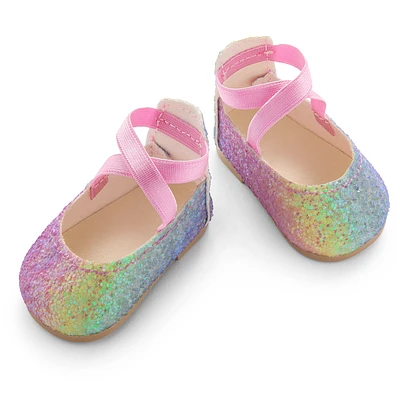 American Girl® Rainbow Glitter Shoes for 18-inch Dolls
