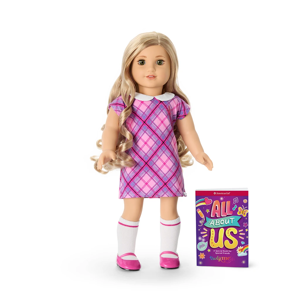 Truly Me™ 18-inch Doll #125 with long curly blonde hair