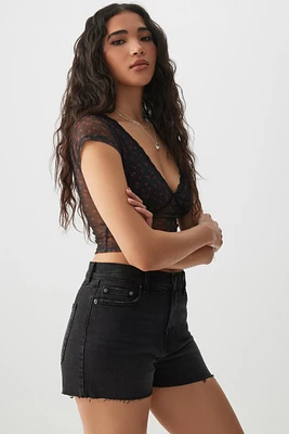 Ardene High Rise Denim Shorts in | Size | Cotton/Elastane