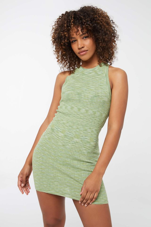 Ardene Space-Dye Halter Dress in Green | Women's Size