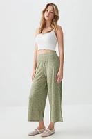 Ardene Culottes with Side Slits in Light Green | Size | Polyester/Spandex