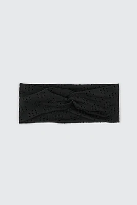 Ardene Eyelet Twist Headwrap in Black | Polyester/Elastane