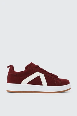 Ardene Burgundy Sneakers | Size 7 | Faux Suede