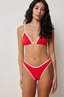 Ardene Contrast Trim V Bikini Bottom in | Size | Polyester/Nylon/Elastane | Microfiber
