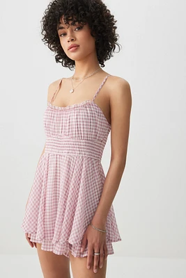 Ardene Chiffon Babydoll Romper in Medium Pink | Size | Polyester