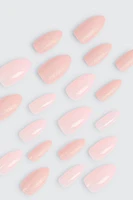 Ardene 20-Pack Glitter Almond Fake Nails in Light Pink