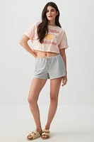 Ardene French Terry Shorts in Grey | Size | Polyester/Cotton/Elastane