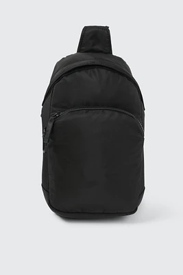 Ardene Man Black Sling Bag For Men | 100% Recycled Polyester | Eco-Conscious