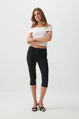 Ardene Mid Rise Denim Capris in | Size | Polyester/Spandex/Cotton