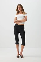 Ardene Mid Rise Denim Capris in Black | Size | Polyester/Spandex/Cotton