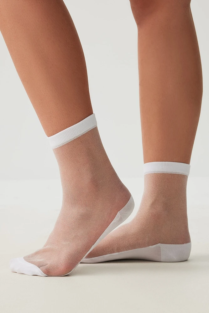 Ardene Sheer Mesh Demi Crew Socks in | Polyester/Spandex/Cotton