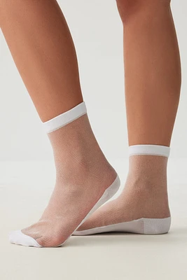 Ardene Sheer Mesh Demi Crew Socks in | Polyester/Spandex/Cotton