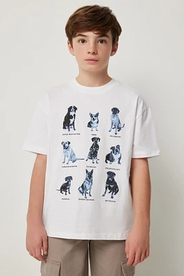 Ardene Kids Oversized Graphic T-Shirt in Light | Size | 100% Cotton