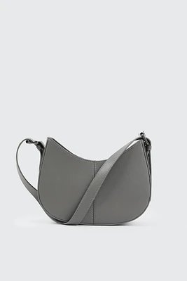 Ardene Faux Leather Baguette Bag in Light Grey | 100% Recycled Polyester/Faux Leather | Eco-Conscious