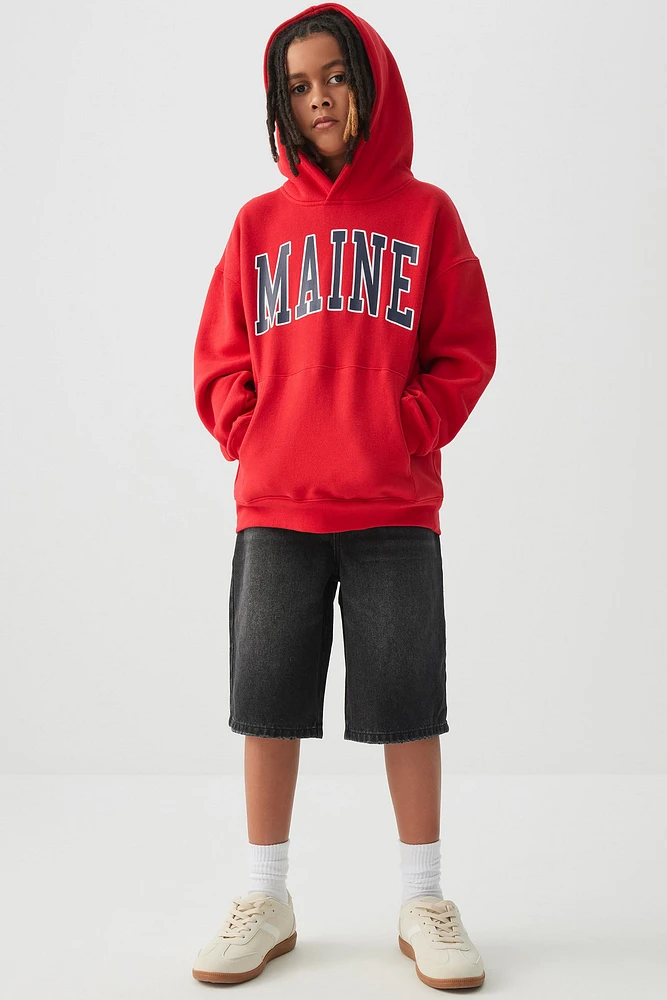 Ardene Kids Elastic Waist Jorts in Black | Size | Polyester/Cotton