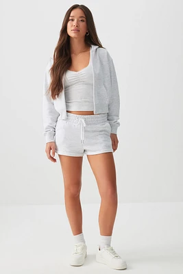 Ardene French Terry Shorties in Light Grey | Size | Polyester/Cotton | Eco-Conscious