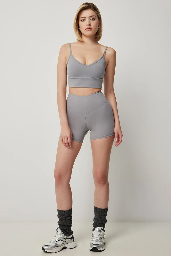 Ardene 5" Biker Shorts in Grey | Size Medium | Nylon/Elastane | Eco-Conscious