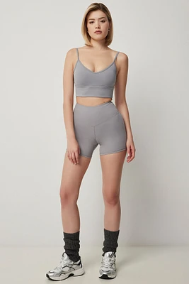 Ardene 5" Biker Shorts in Grey | Size Medium | Nylon/Elastane | Eco-Conscious