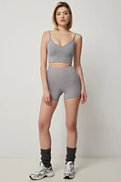 Ardene 5" Biker Shorts in Grey | Size Medium | Nylon/Elastane | Eco-Conscious