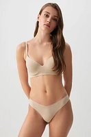 Ardene TRUNUDE Invisible Thong Panty in Beige | Size | Nylon/Spandex