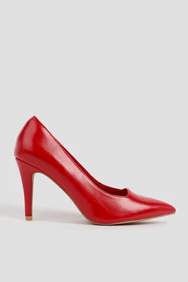 Ardene Red Faux Leather Pumps | Size 6 | Eco-Conscious