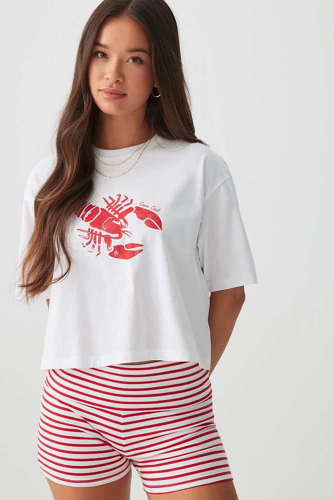 Ardene Boxy Graphic T-Shirt in | Size | 100% Cotton